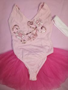 Kids Costumes to Hire - Pink with flower leotard & tutu - GIRL